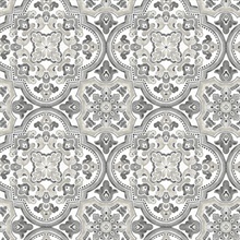 Concord Black Medallion Mosiac Tile Wallpaper