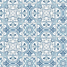 Concord Blue Medallion Mosiac Tile Wallpaper