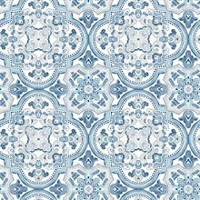 Concord Blue Medallion Mosiac Tile Wallpaper
