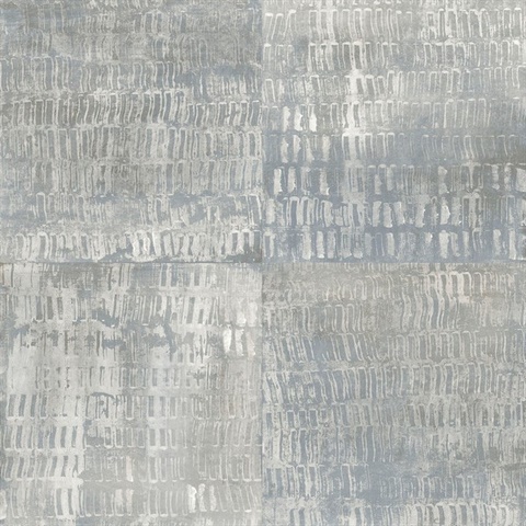 Conundrum Blue Faux Metal Wallpaper