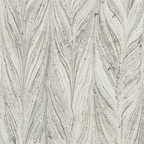 Cool Grey Ebru Marble Wallpaper