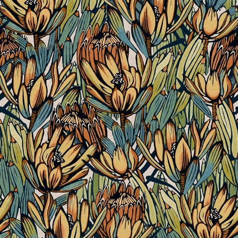 Copacabana Beige and Blue Wallpaper