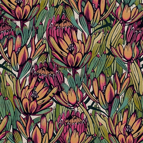 Copacabana Blue and Purple Wallpaper