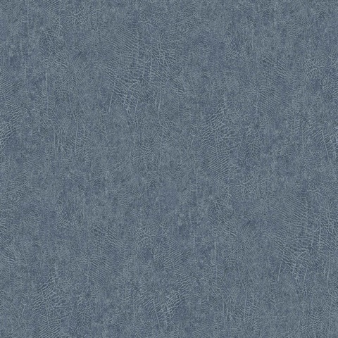 Copiah Peacock Blue Faux Leather Wallpaper