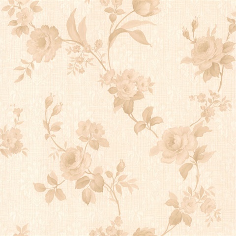 Cora Beige Floral Damask