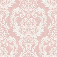 Cora Damask Damask Light Pink Peel and Stick Wallpaper