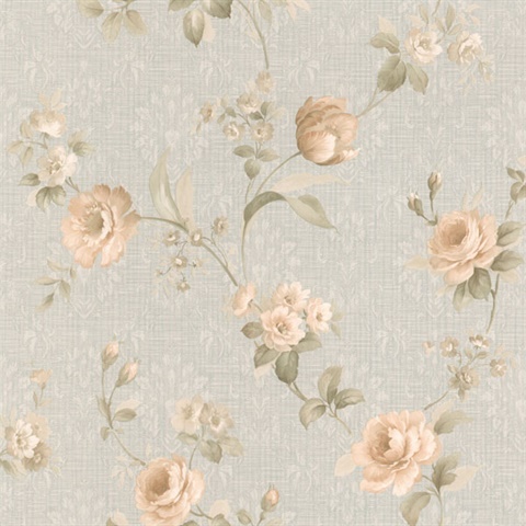 Cora Light Blue Floral Damask