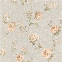 Cora Light Blue Floral Damask