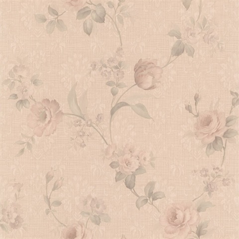 Cora Taupe Floral Damask