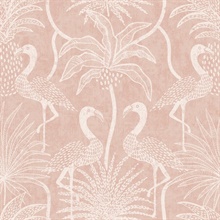 Coral Biscayne Tropical Flamingos Wallpaper