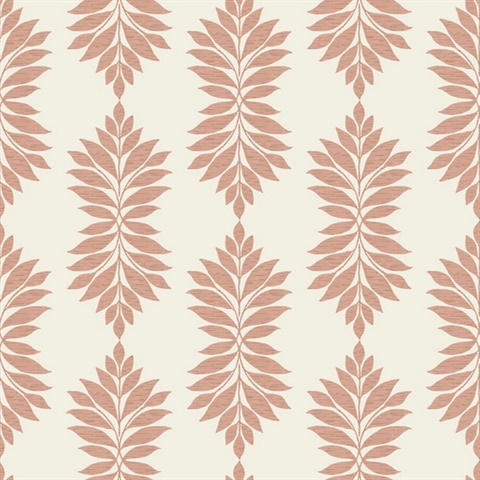 Coral Broadsands Botanica Leaves Wallpaper