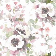 Coral &amp; Mint Garden Anemone Peel and Stick Wallpaper