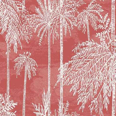 Coral Palm Grove Wallpaper