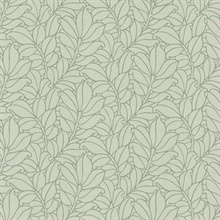 Coraline Green Modern Leaf Wallpaper