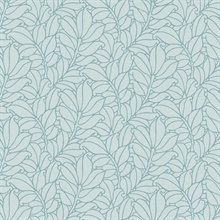 Coraline Light Blue Modern Leaf Wallpaper