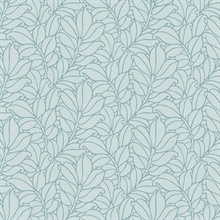 Coraline Light Blue Modern Leaf Wallpaper