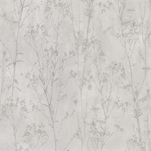 Cordelia Light Grey Floral Silhouettes Wallpaper