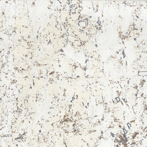 White & Silver Cork Wallpaper