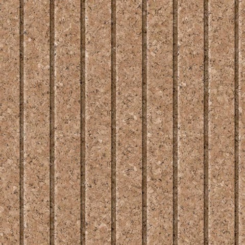 Corkboard Stripe Natural Brown Wallpaper