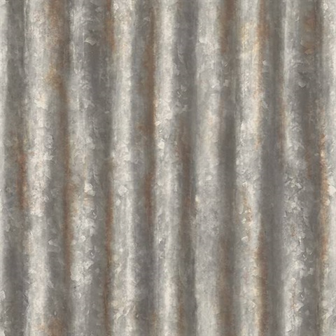Corrugated Metal Charcoal Industrial Texture