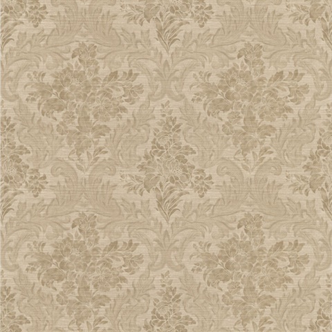 Cotswold Brass Floral Damask