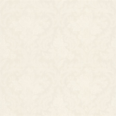 Cotswold White Floral Damask