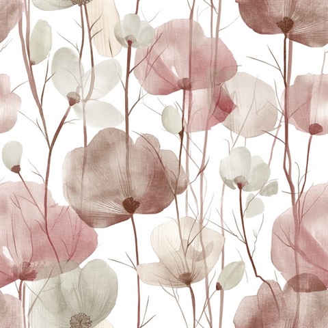 Cotswolds Poppies Red Floral Wallpaper