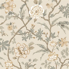 Courtyard Botanical Neutral Wallpaper