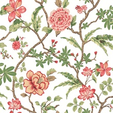 Courtyard Botanical Rose Wallpaper
