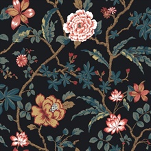 Courtyard Botanical Scarlet Wallpaper