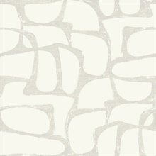 Craftsman Geometric Textured White &amp; Soft Grey Wallpaper