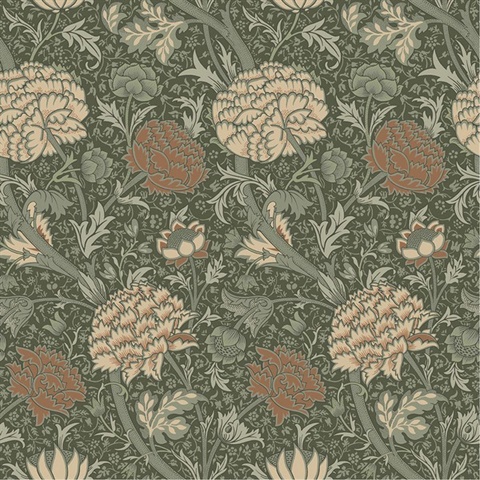Cray William Morris Classic Floral Bouquet Wallpaper