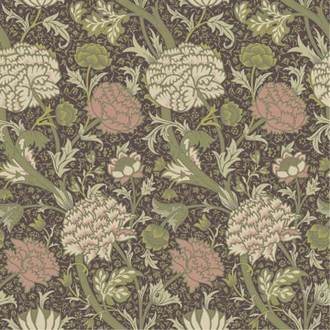 Cray William Morris Classic Floral Bouquet Wallpaper