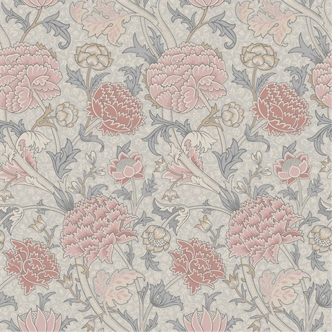 Cray William Morris Classic Floral Bouquet Wallpaper