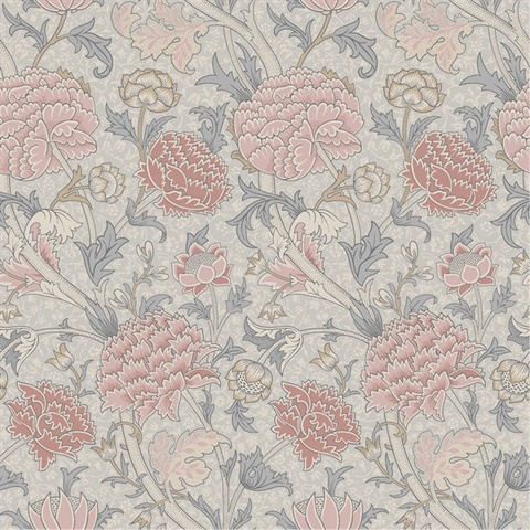 Cray William Morris Classic Floral Bouquet Wallpaper