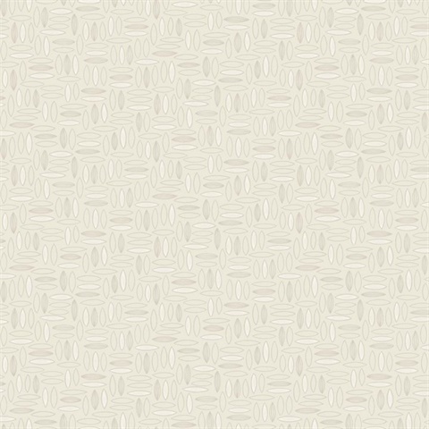 Cream Abstract Geometric Almond Shape Wallpaper