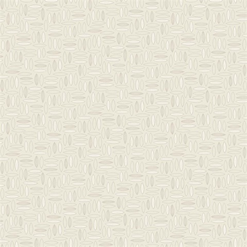 Cream Abstract Geometric Almond Shape Wallpaper