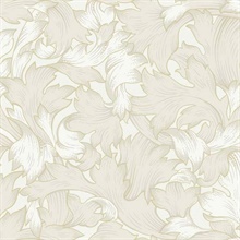 Cream Acanthus Toss Wallpaper