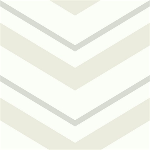 Cream, Beige & Silver Commercial Chevron Wallpaper