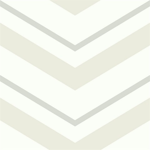 Cream, Beige & Silver Commercial Chevron Wallpaper