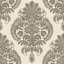 Cream & Black Antigua Faded Damask Wallpaper