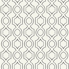 Cream & Black Commercial Handdrawn Geometric Wallpaper