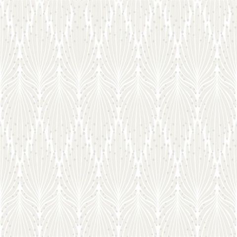 Cream Cafe Society Abstract Leaf Damask Wallpaper