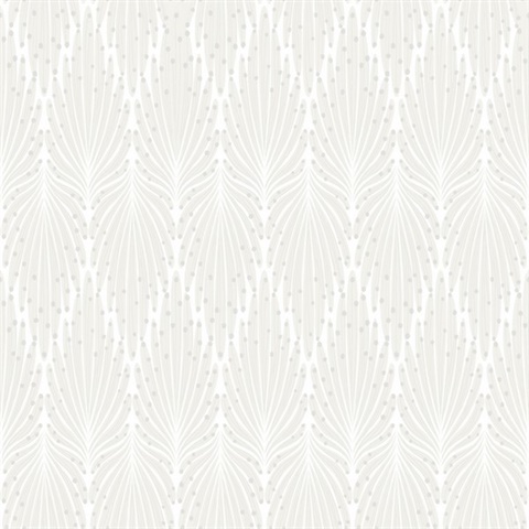 Cream Cafe Society Abstract Leaf Damask Wallpaper