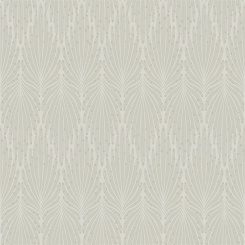 Cream Cafe Society Abstract Leaf Damask Wallpaper