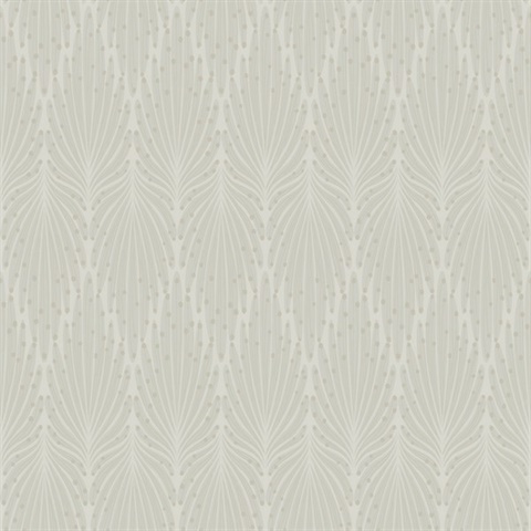 Cream Cafe Society Abstract Leaf Damask Wallpaper