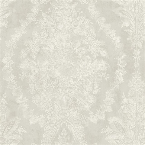 Cream Charleston Damask Wallpaper