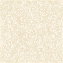 Cream Country Damask Wallpaper