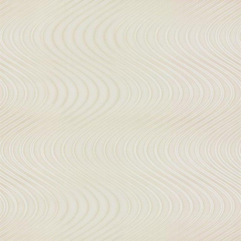 Cream Cream & White Ocean Swell Wallpaper