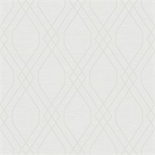Cream Diamond Geo Metallic Trellis Wallpaper